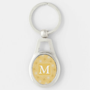 Porte-clés Monogramme jaune cercles motif