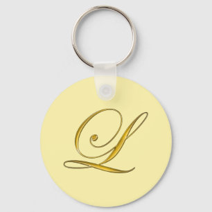 Porte-clés Monogramme L personnalisé en or