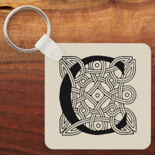 Porte-clés Monogramme lettre C Impression vintage nœud celtiq