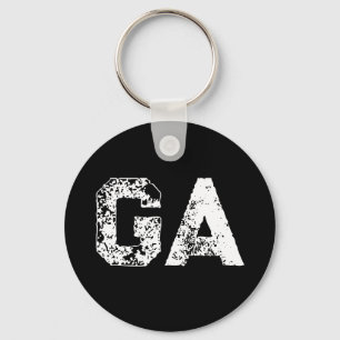 Porte-clés Monogramme Lettres Initiales Noir Blanc Simple