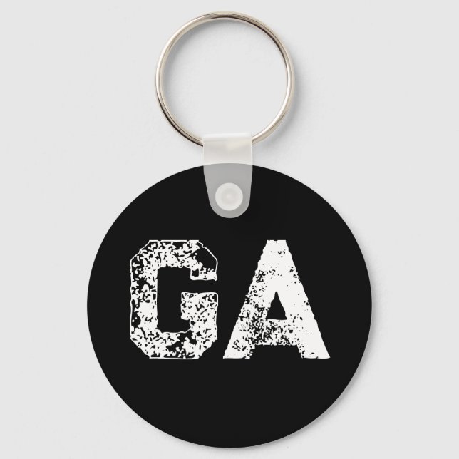 Porte-clés Monogramme Lettres Initiales Noir Blanc Simple (Recto)