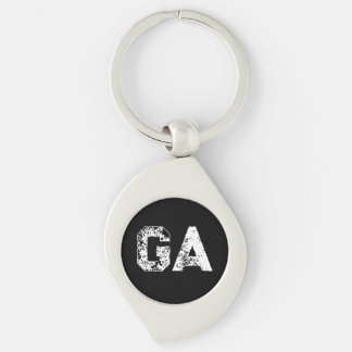 Porte-clés Monogramme Lettres Initiales Noir Blanc Simple