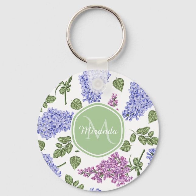 Porte-clés Monogramme Lilas Lavande (Recto)