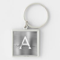 Monogramme Luxe Argent Faux Acier Inoxydable
