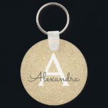 Porte-clés Monogramme Luxe Paillettes et Strass Or<br><div class="desc">Chaîne de clés élégante en faux strass et paillettes or luxe. Ces porte-clés peuvent être personnalisés avec votre initiale et prénom et sont un cadeau idéal pour une fête de mariage,  une soirée bachelorette ou un anniversaire.</div>