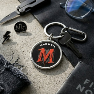 Porte-clés Monogramme "M" graffiti gras - Urbain personnalisa