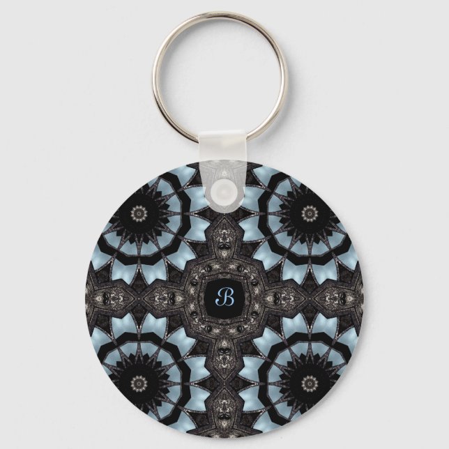 Porte-clés monogramme médiéval de kaléidoscope (Recto)