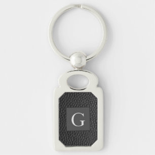 Porte-clés Monogramme Meilleur homme Groomsman Black Leather