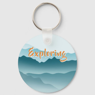 Porte-clés Monogramme minimaliste Blue Rolling Mountains
