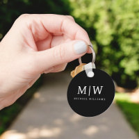 Monogramme moderne minimaliste noir et blanc