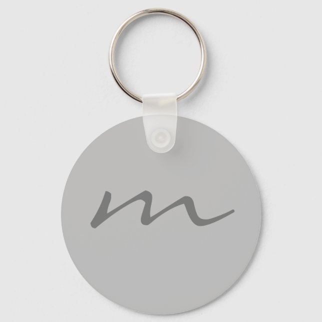 Porte-clés monogramme moderne tendance gris professionnel (Recto)