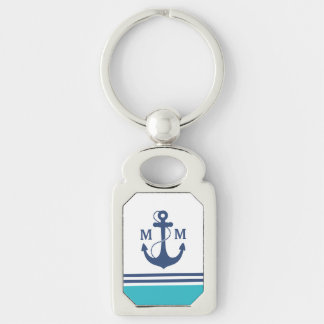 Porte-clés Monogramme nautique bleu