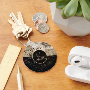 Porte-clés Monogramme noir beige