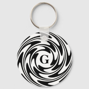 Porte-clés Monogramme noir et blanc