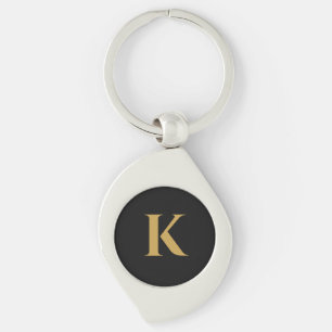Porte-clés Monogramme Or Noir Luxe K
