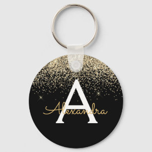 Porte-clés Monogramme Parties scintillant Gold Black Luxury