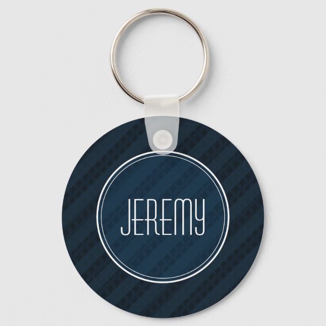 Porte-clés Monogramme personnalisé Classy Dark Navy version 2 (Recto)