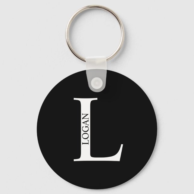 Porte-clés Monogramme personnalisé et Porte - clé de nom (Recto)