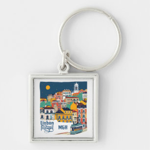 Porte-clés Monogramme personnalisé Lisbonne Portugal