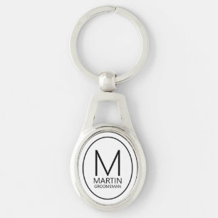 Porte-clés Monogramme personnalisé moderne et Groomsmen de no
