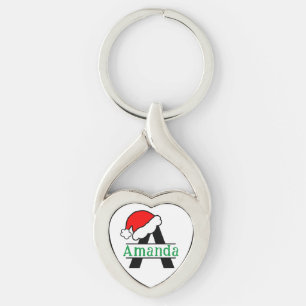 Porte-clés Monogramme personnalisé Noël Monogramme personnali