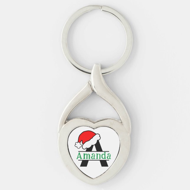 Porte-clés Monogramme personnalisé Noël Monogramme personnali (Devant)