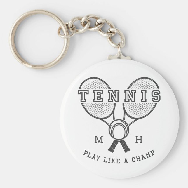 Porte-clés monogramme personnalisé porte - clés TENNIS (Devant)