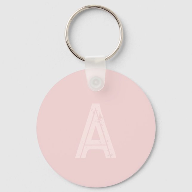 Porte-clés Monogramme personnalisé rose pâle (Recto)