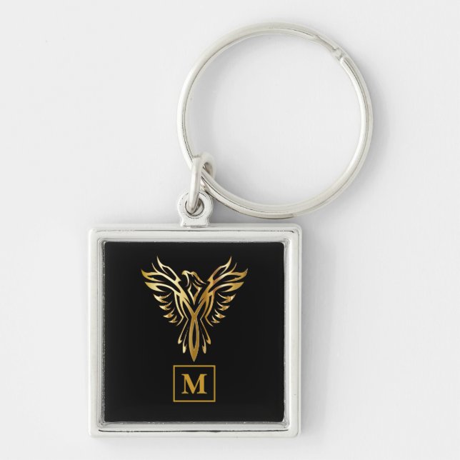 Porte-clés Monogramme Phoenix Rising Accessoire Noir & Or (Devant)