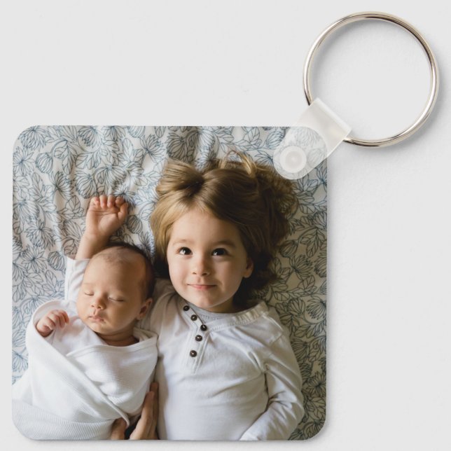Porte-clés Monogramme Photo Bandes Noires et Blanches (Dos)