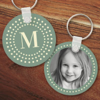 Monogramme photo initiale retro radiale point sage