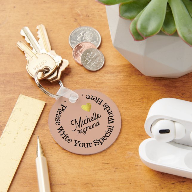 Porte-clés Monogramme pour elle avec le nom personnalisé Dust (Bureau)