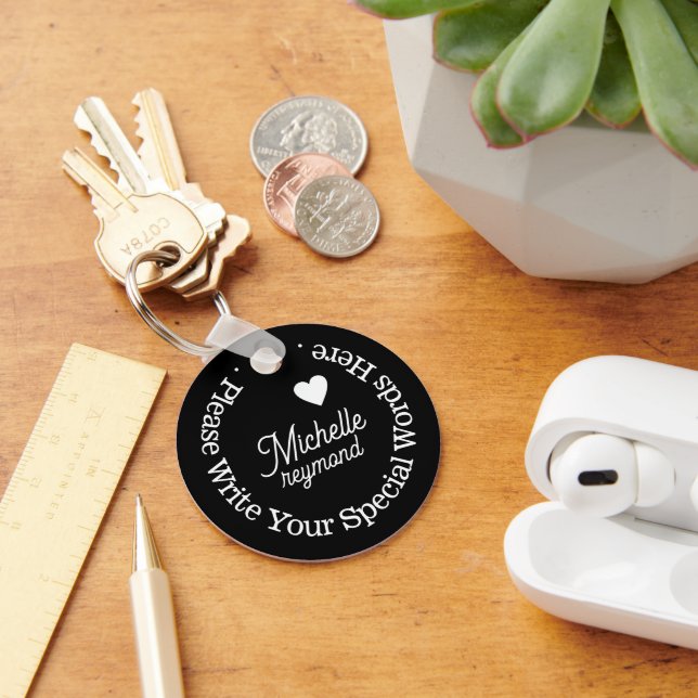 Porte-clés Monogramme pour elle avec un nom personnalisé (Bureau)