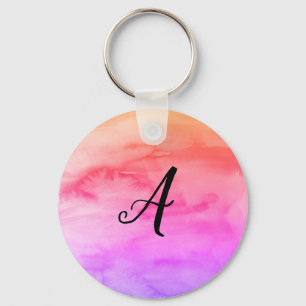 Porte-clés Monogramme Rainbow Porte - clé de peinture à l'aqu