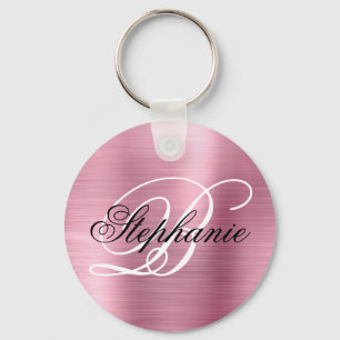 Porte-clés Monogramme rose Foil