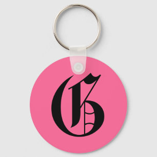 Porte-clés Monogramme rose G