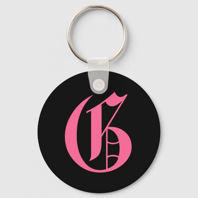 Porte-clés Monogramme rose G (Recto)