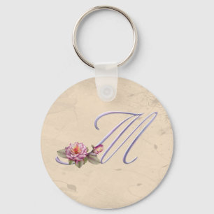 Porte-clés Monogramme rose M de roses