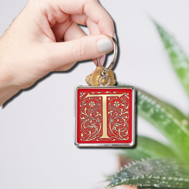 Porte-clés monogramme T antique (Créateur téléchargé)