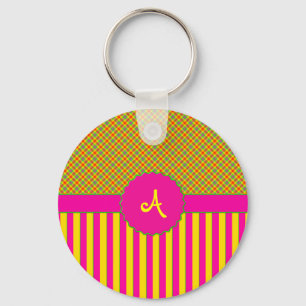 Porte-clés Monogramme Tartan Tutti Frutti Porte - clé jaune