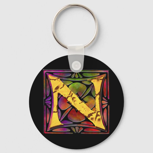 Porte-clés Monogramme : Verre inoxydable N (Recto)