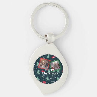 Porte-clés Monogramme vert de Noël