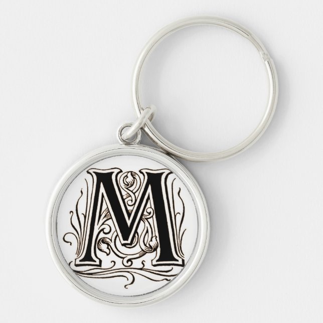 Porte-clés Monogramme vintage 'M' (Devant)