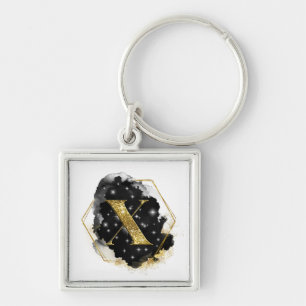 Porte-clés monogramme X Paillettes Or Glam