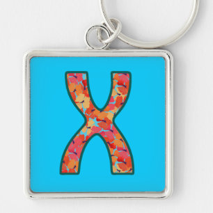 Porte-clés Monogramme X Porte - clé Personnalisé, Motif Flora