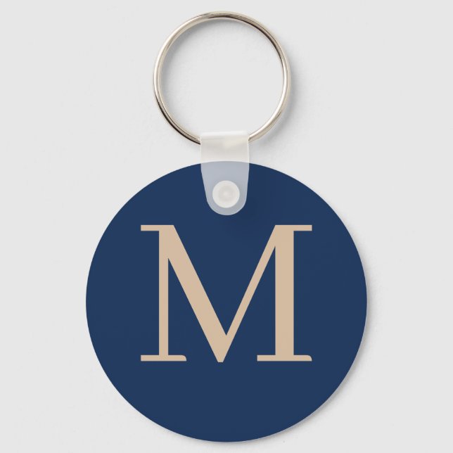 Porte-clés monogrammed initial personnalisé (Recto)