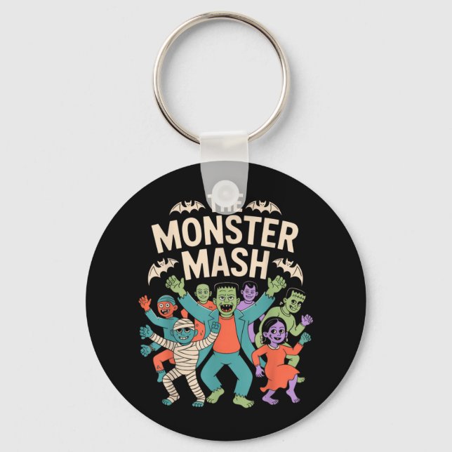 Porte-clés Monster Mash Halloween Dance Party mignonne Retro (Recto)