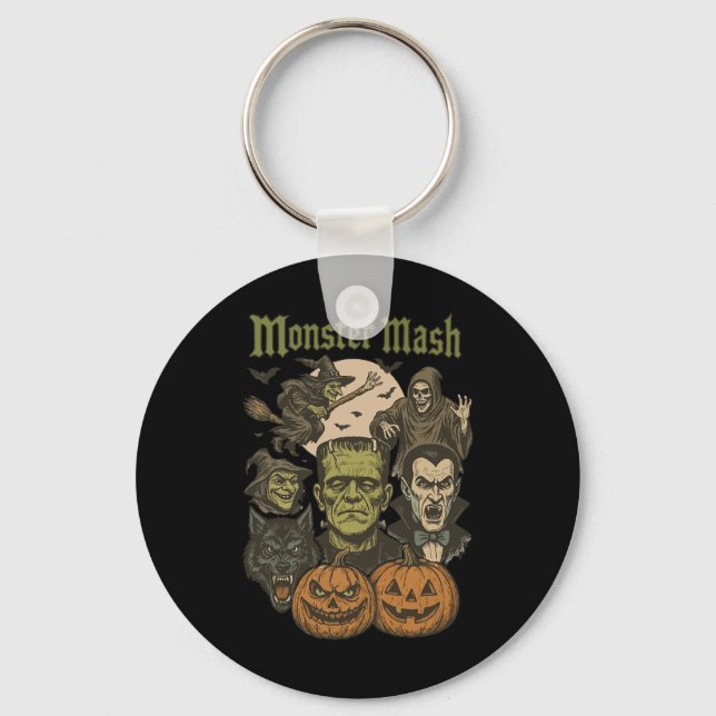 Porte-clés Monster Mash Retro Halloween Funny Monster Éffraya (Recto)