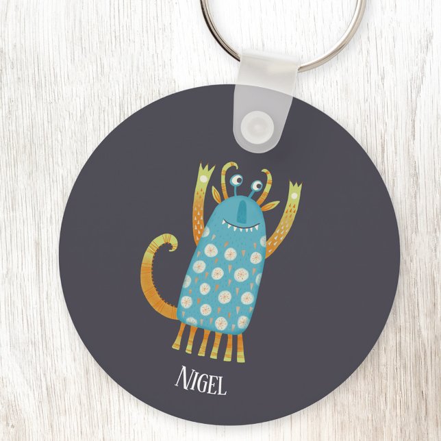 Porte-clés Monster Nigel Custom Name (Fun monster personalized name aluminium keyring keychain)