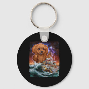 Porte-clés Monster Poodle Dog Comme Kraken Attaque Un Bateau